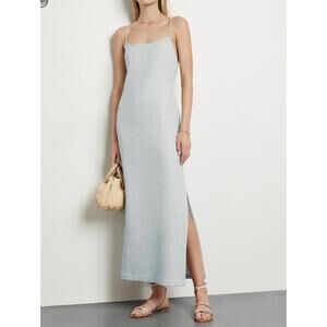 NWT Matin Label Lucca Backless Dress Pale Blue Size 8 Beach Luxury Minimalist